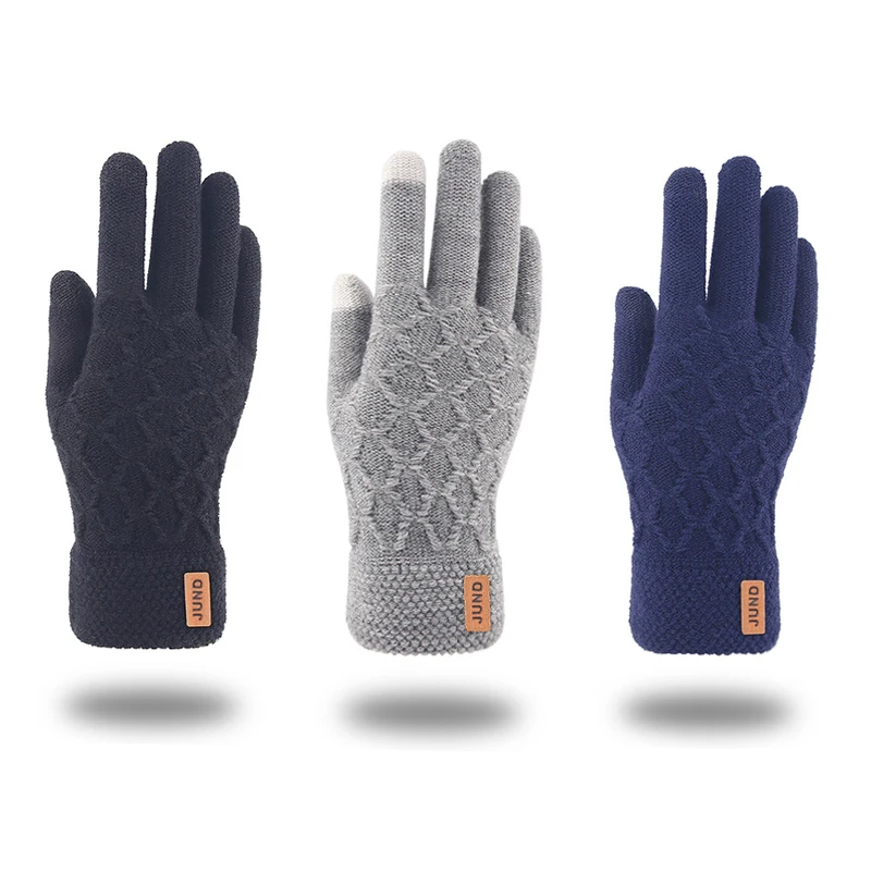 Plus-size Knitted cotton gloves Touch screen gloves Keep warm Big yards gloves Autumn and winte XL Large sizer outdoor gloves