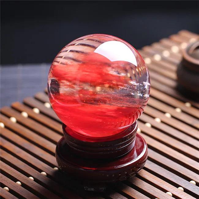 esfera cura bolas de cristal vermelho para meditação