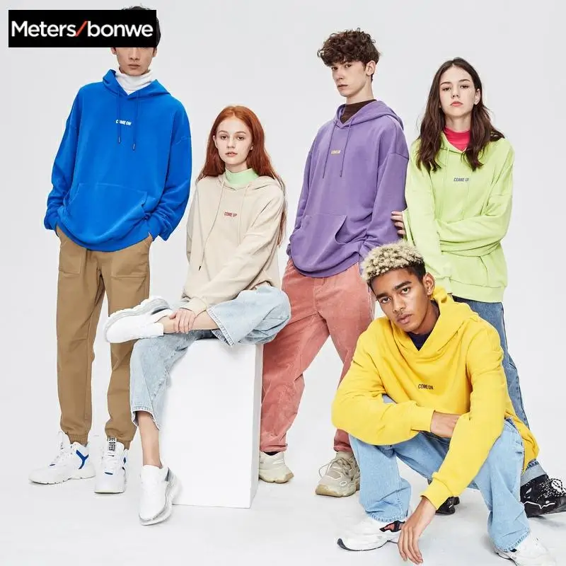 Metersbonwe Autumn And Winter Oversize Multicolor comfort Sweatshirt men Plus Velvet Knit Solid color Couple Hooded Hoodies Metersbonwe Autumn And Winter Oversize Multicolor comfort Sweatshirt men Plus Velvet Knit Solid color Couple Hooded Hoodies