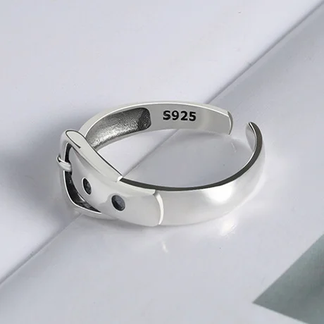 Wave Ring Real 925 Sterling Silver belt Fine Jewelry For Charm Women Birthday party Accessories Gift - Image 4