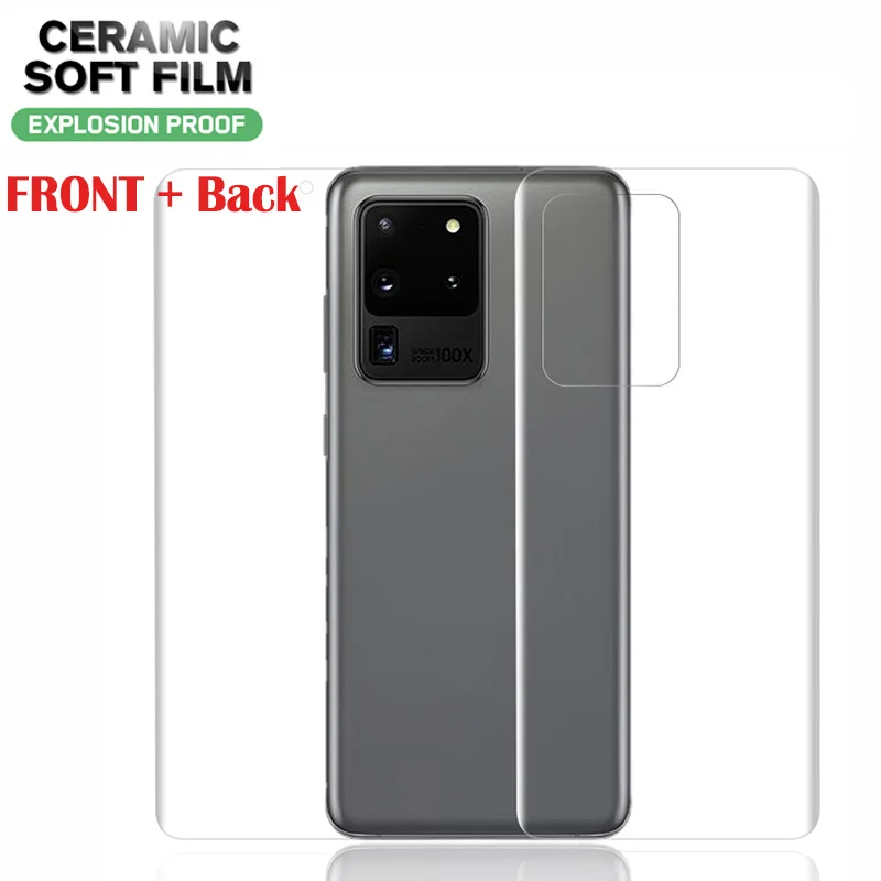 Передняя + задняя 3D изогнутая пленка для Samsung S20 Ultra защитная нано-пленка Galaxy Plus без
