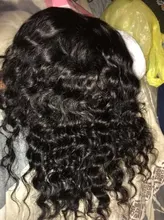 Zesen-Peluca de cabello sintético ondulado con malla frontal para mujer, pelo largo de 26 pulgadas, color negro, fibra resistente al calor, para uso diario, con pelo de bebé