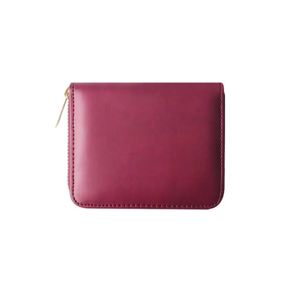 Женский кошелек для монет, короткий кожаный держатель для карт, бизнес кошелек для отдыха, кошелек для ежедневного использования, клатч, кошелек женский - Цвет: Red