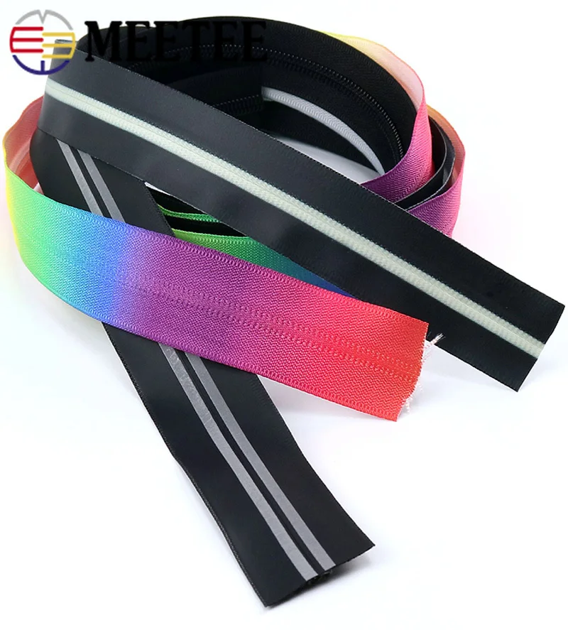 

Meetee 2meter 3# 5# Nylon Coil Waterproof Zipper Color Coded Reverse Zip with Slider DIY Garment Outdoor Bags Sewing Accessories