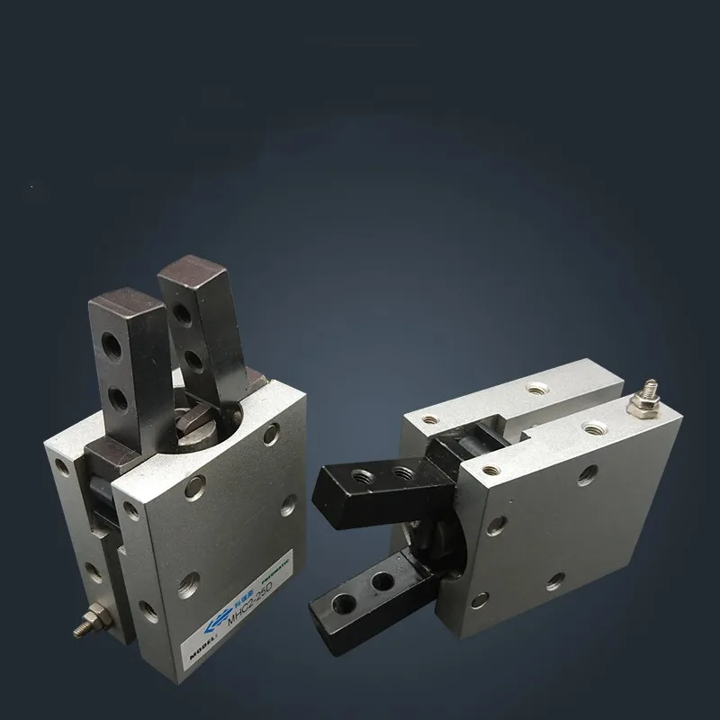 MHC2 10D 16D 20D 25D 32D Double acting pneumatic gripper SMC type angular style aluminium clamps air cylinder manufacturers |