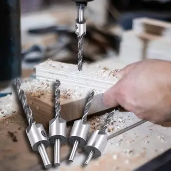 

3 Point Countersink Drill Woodworking HSS Drill Bit Kit for Drilling Holes