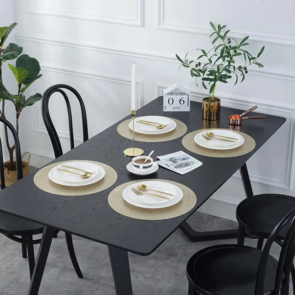 4 Styles 38cm Hotel Restaurant Round PVC Placemat Cocktail napkin Napkin Nordic Anti-scalding Insulation Table Mat Steak Pad