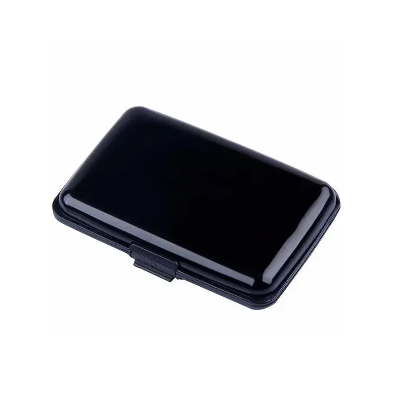 Алюминиевый сплав кредитный держатель для карт кошелек водонепроницаемый RFID замок чехол лучший - Цвет: black