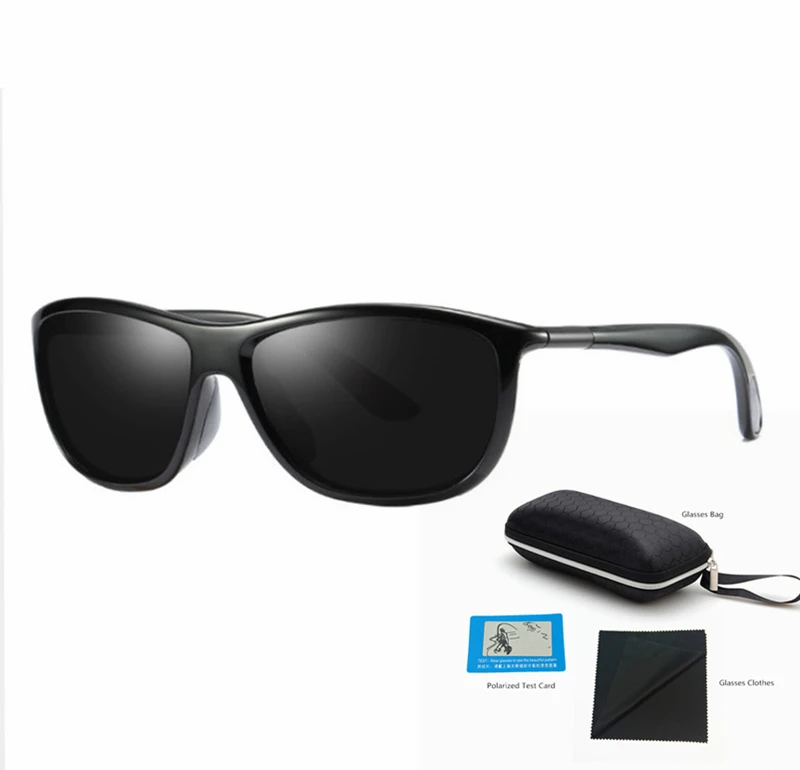 NYWOOH классические мужские солнцезащитные очки, поляризационные, для вождения, солнцезащитные очки, мужские, брендовые, дизайнерские, черные, UV400, оттенки - Цвет линз: S BK