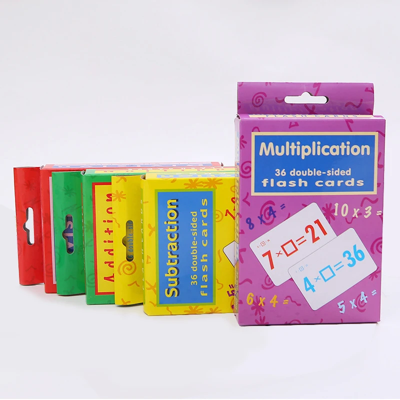 36 Pcs/set Baby Math Learning Cards Mathematics Flash Card Addition Subtraction Multiplication