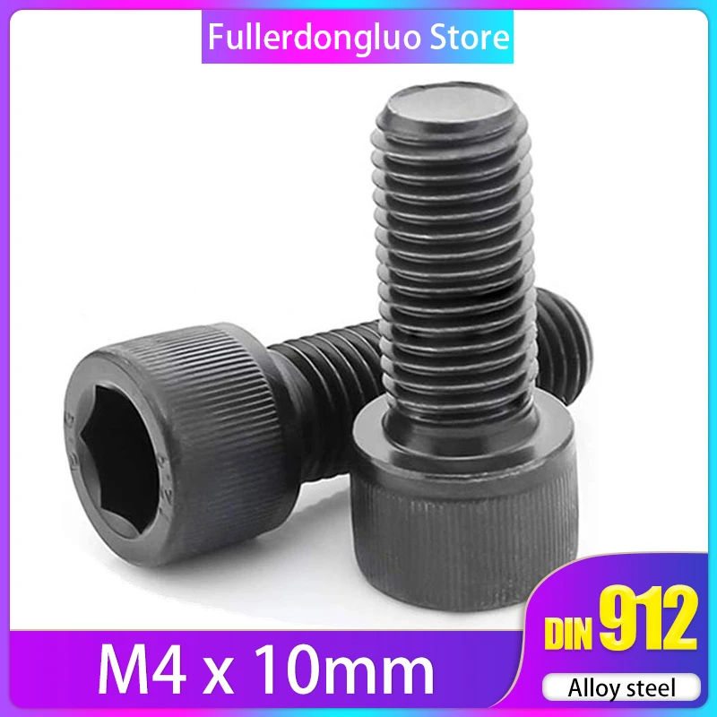 

M4 10mm 100 Pcs Black Grade 12.9 Alloy Steel Socket Head Cap Screw ( m4x10mm m4x10 screw )