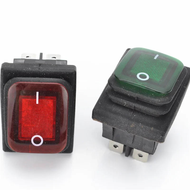 

1PC Waterproof Dustproof 4PINS 2Position ON-OFF Rocker Switch with Light 220V