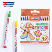 

12 Color Set Nontoxic Wax Crayons Professional Colored Chalk Pastels for Art Painting Student Kids Coloring Supplies