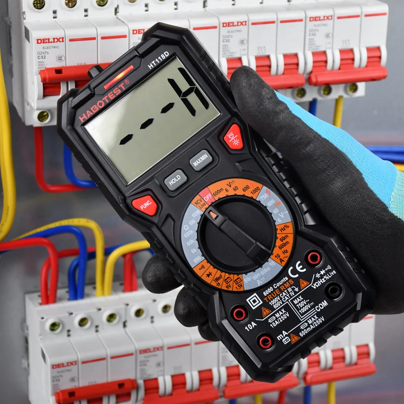 HT118 мультиметр с высокой точностью 6000 отсчетов 1000V AC DC Цифровой Мультиметр ом Гц