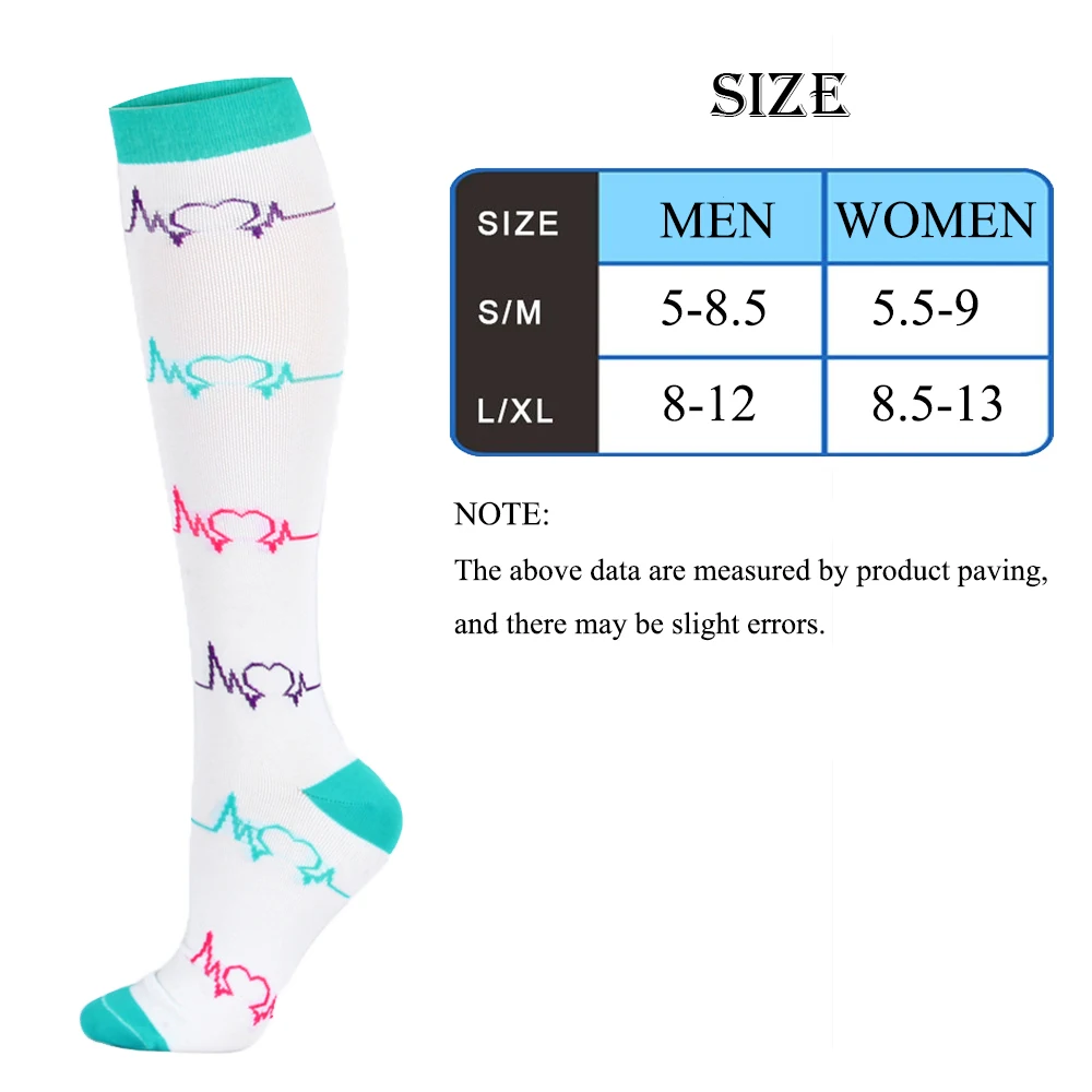 Compression Stockings Socks 3/5/6/7/8 pairs per set Unisex Sports Socks Lot Prevent Varicose Veins Nurse Socks Compression