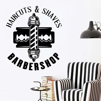 

Cartoon Barber Shop Decal For Haircut Room Wall Stickers Barber Wall Decals Sticker Vinilo Barber Vinyl Mural Poster