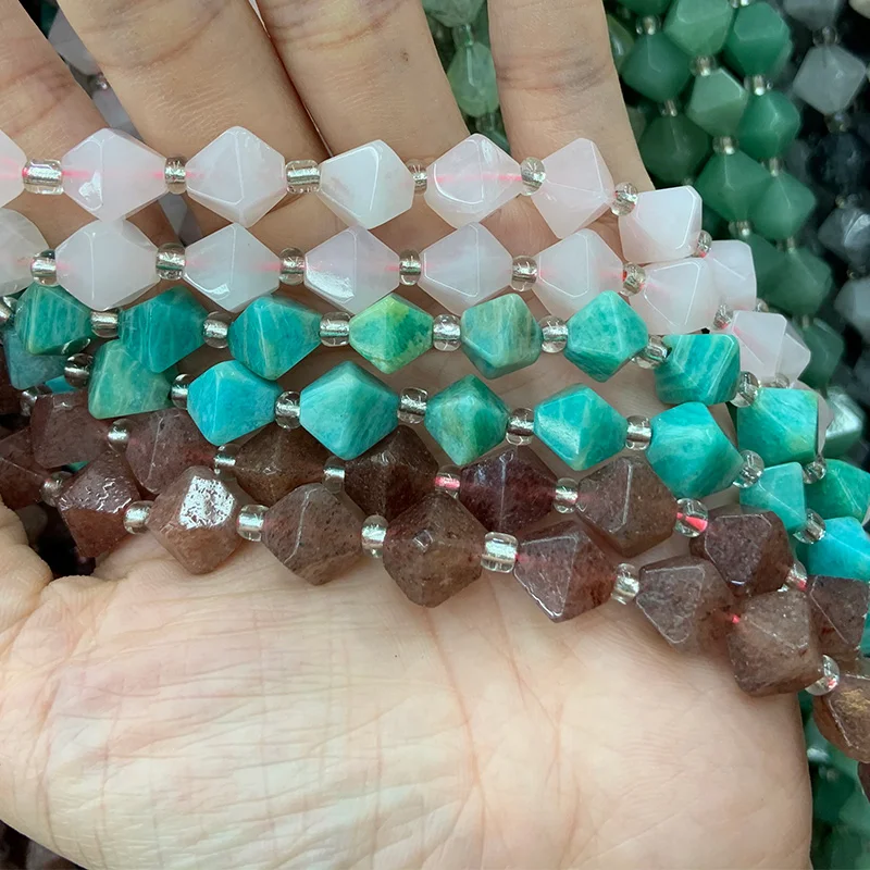 

Натуральный розовый кварц клубника Амазонит бусины 15 "Пирамида DIY свободные бусины для изготовления ювелирных изделий бусы браслет ожерелье серьги