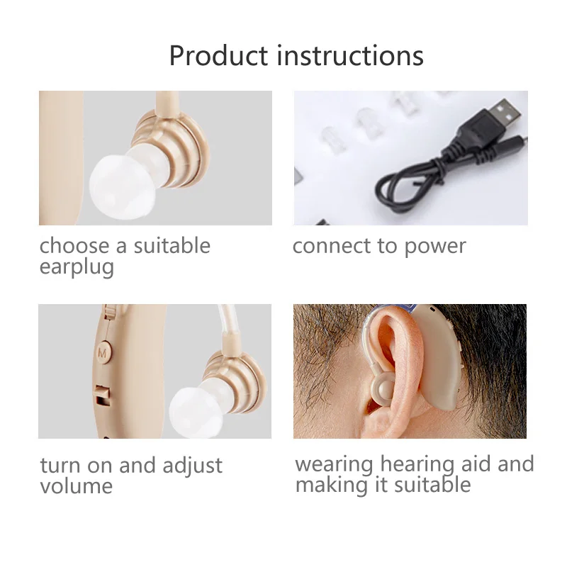 Hearing Aids Sound Amplifier Rechargeable Mini Digital Invisible for Aged hearing aids