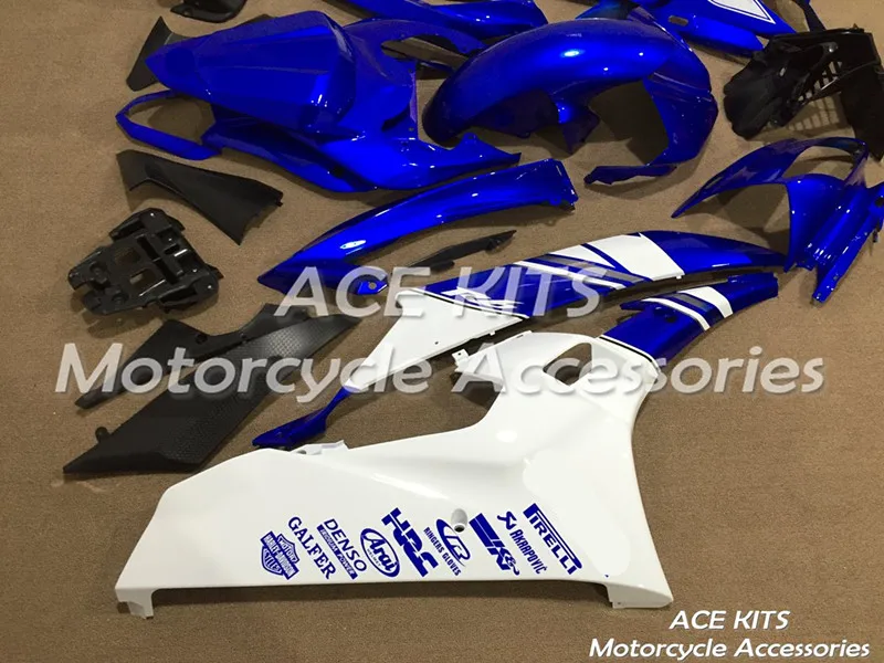 Мотоциклетный обтекатель abs для YAMAHA YZF-R6 06 07 YZF R6 2006-2007 впрыска Bodywor помпезный белого и голубого цвета в ACE № 706