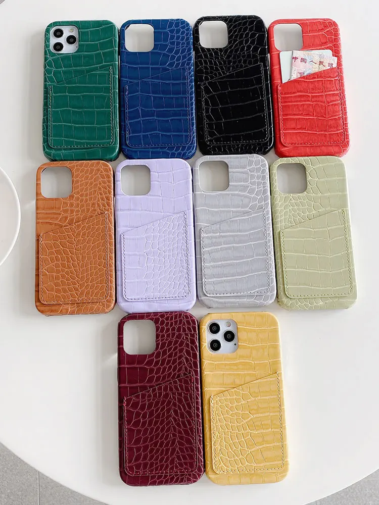 Custom Embossed Crocodile Leather Card Slot Case For iPhone 6