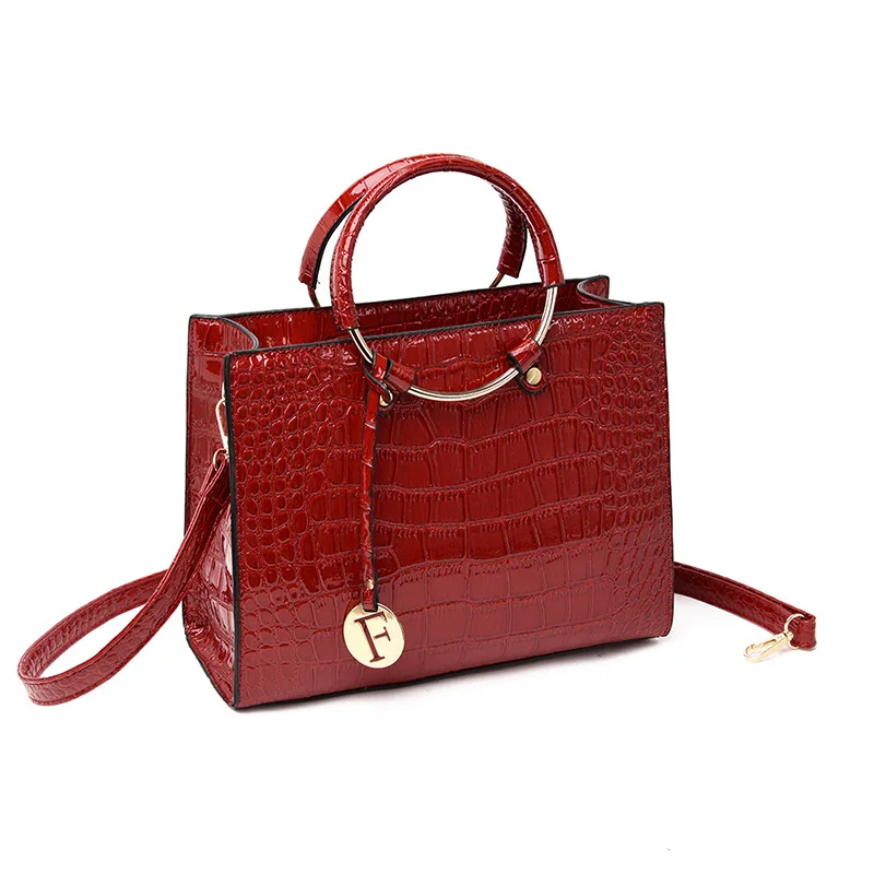 

Top Grade WOMEN'S Bag Fashion Iron Handle Handbag Stone Pattern Embossed Shoulder Bag Simple Casual Backpack