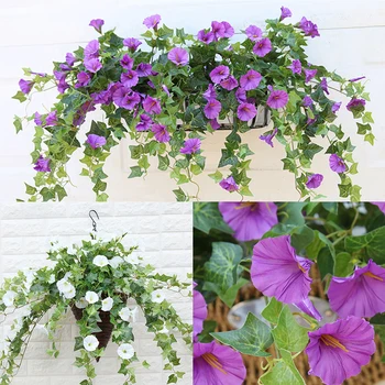 

Artificial Bloom Simulation Morning Glory Petunia Simulation Flower Vine Wall Hanging Orchid Home Decoration Home Wedding Decor