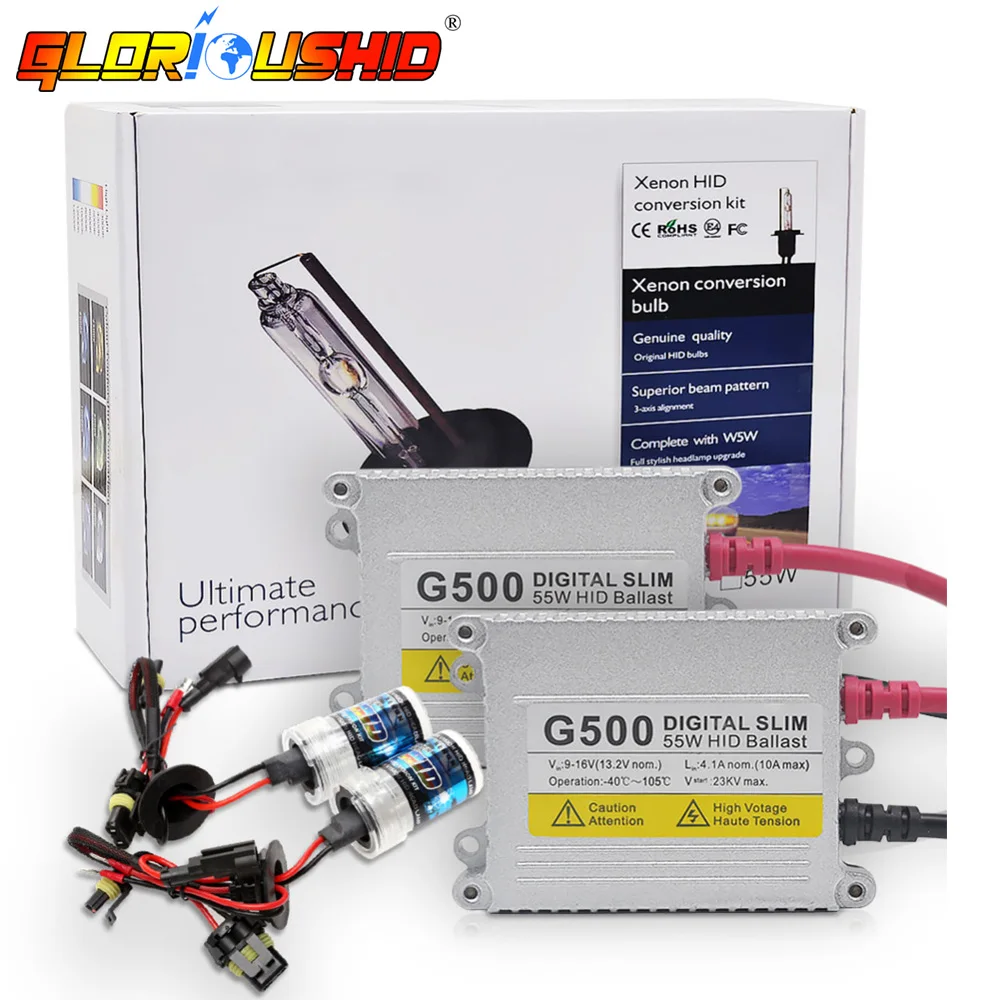 Ксенон H7 AC 55 Вт Ксеноновые Балласты H1 H3 H4 H11 9005 9006 881 D2S HID Автомобильная лампа 4300k 5000k
