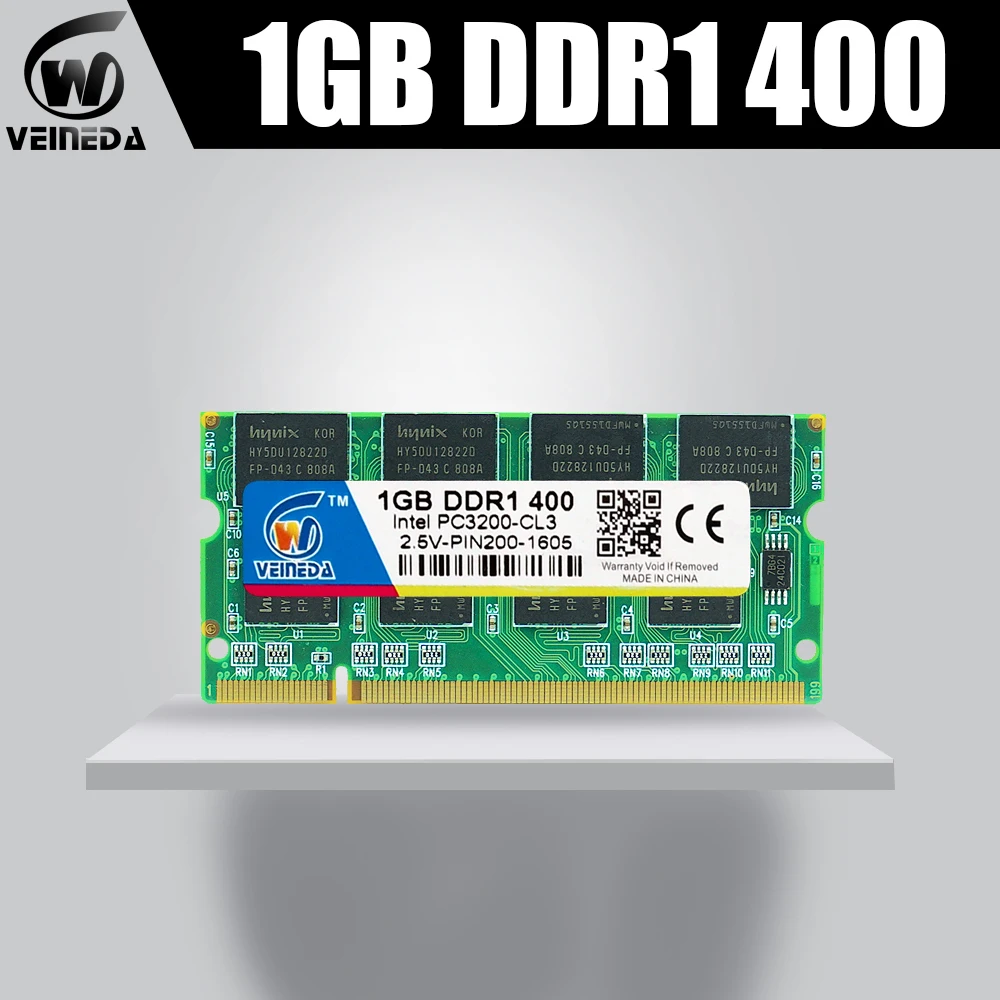 Оперативная память для ноутбука DDR1 1 ГБ PC3200 266 МГц 200Pin Sodimm 1G 200 контактный So Dimm Ram ddr1