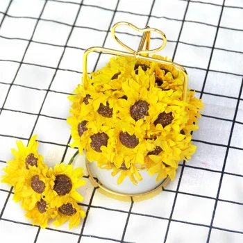 

72pcs Cheap Mini Artificial Paper Daisy Flower Bouquet For Wedding Decoration Handmade DIY Wreath Scrapbooking Craft Fake Flower
