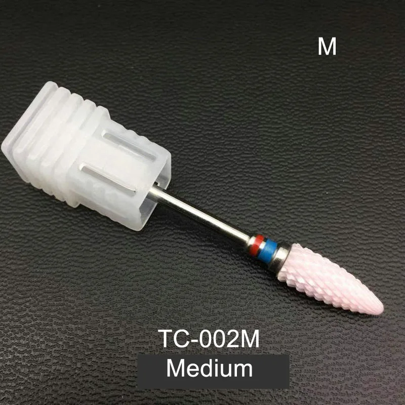 RIKONKA керамический сверло для ногтей 3/3" фреза для маникюра, педикюра, набор, электрическая дрель для ногтей, аксессуары, пилки для ногтей - Цвет: TC-002M