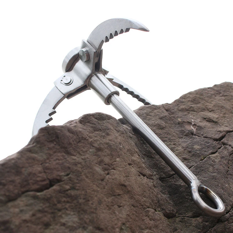 Outdoors Climbing Camping Hiking Fishing Survival Foldable Grappling Hook Claw Military Fighting Carabiner Tool Wall Equipment