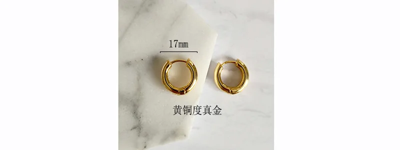 HUANZHI Minimalist Geometric Round Classic Silver Gold Metal Plated Design Hoop Earrings For Women Girls Wedding Jewelry