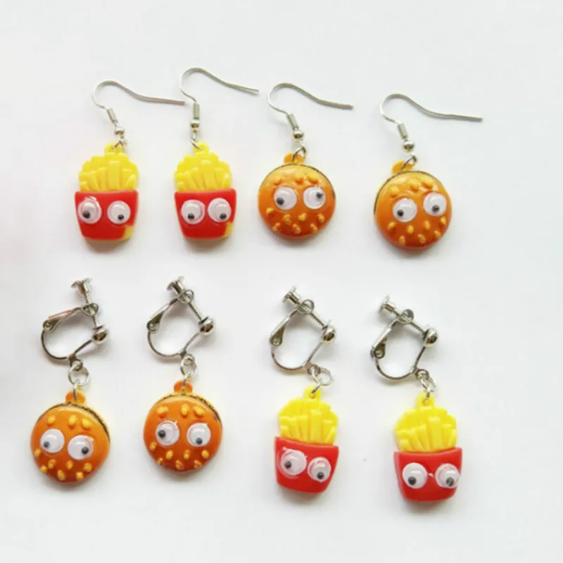 

Korean Acrylic Hip Hop Cute Food Dranks Letter Pendant Long Earrings For Women Fashion Simple Interesting Face Earrings 2019