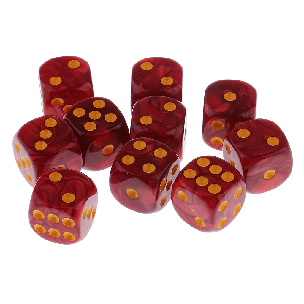 10 Pieces Plastic 6-sided Digital Dice D6 for Party Bar Table Game Accessory Gaming Dice Birthday Parties Board Game