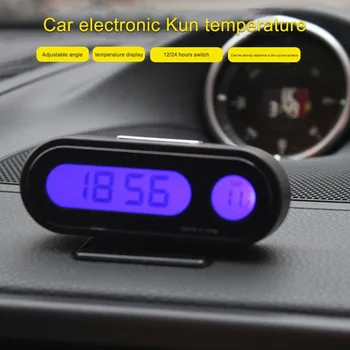 

2 In 1 Car Kit Electronic Thermometer Clock LED Digital Display Car Interior Temperature Automotive Electronic Clocks