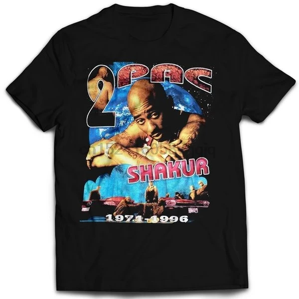 Мужская футболка в винтажном стиле 2PAC 1996 RAP Футболка женская | одежда