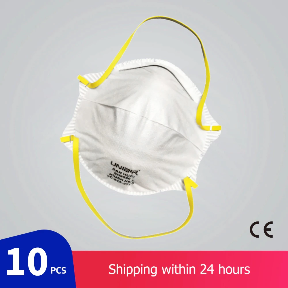 

10 Pcs KN95 CE Certification Face Masks Dust Respirator N95 Masks Adaptable Against Pollution Breathable Mask as KF94 FFP2