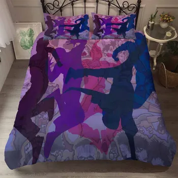 

Hip Hop Dance Silhouette Bedding Set Bedroom Decor Doona Quilt Cover Hypoallergenic 1PC Duvet Cover with Pillowcase