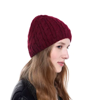 

Women's Winter Soft Knitted Beanie Hat with Faux Fur Pom Pom Warm Knit Skull Cap wool cap hedging