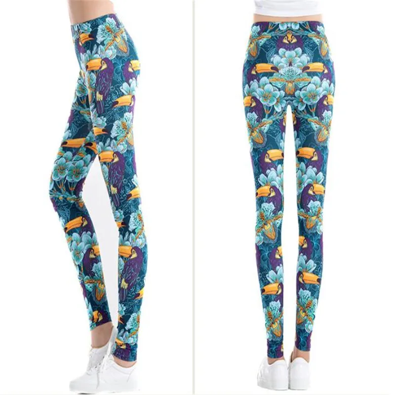 New Sexy Women Legging Printing Polyester Fiber Fitness Leggins Fashion Slim High Waist Legging Elastic Woman Pants