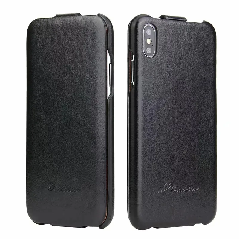 

For iPhone X XR XS Max 7 8 Plus Vertical Flip Case For iPhone Xs Max Retro PU Leather Wallet Cover Protective Flip Coque Cases