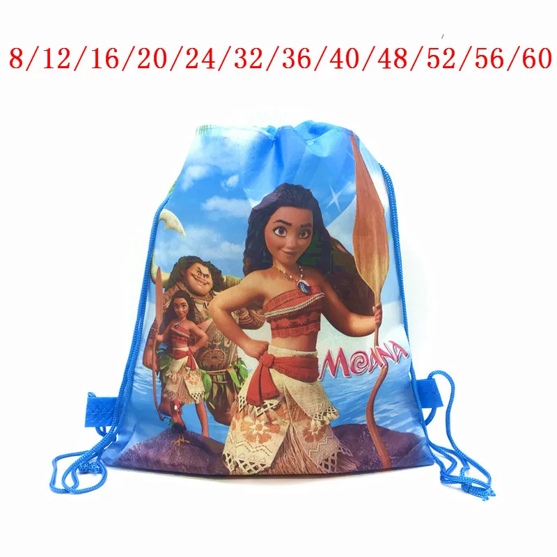 6Pcs/60Pcs High-Quality Disney Moana Princess Drawstring Bags Kids Travel Pouch Storage Clothes Shoes Gift School Backpack | Дом и сад