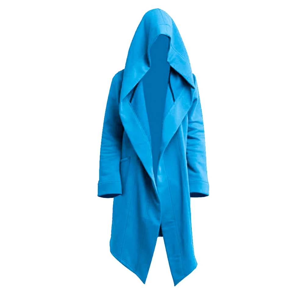 Модная Корейская мужская куртка с капюшоном, Кардиган с длинным рукавом, Готическая толстовка с капюшоном, толстовка в стиле панк, куртка с капюшоном, пальто, женская верхняя одежда, 5XL - Цвет: blue