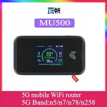 Wifi Pro ZTE MU500 5G, nouveaux réseaux mmWave et Sub6G jusqu'à 30 appareils, Support de batterie 4500mAH, port Ethernet