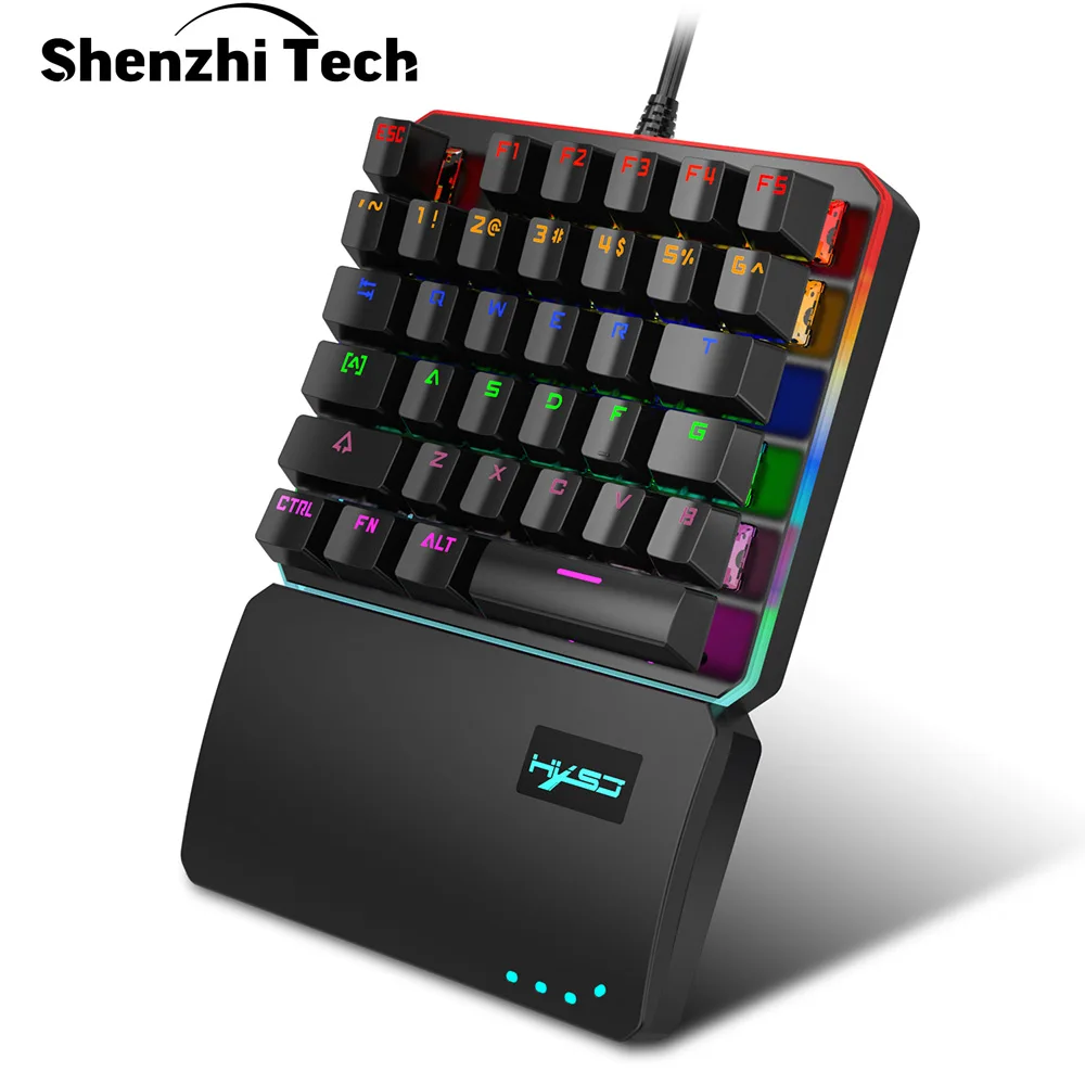 

One-Handed Gaming Keyboard Mechanical Gaming Keypad Wide Hand Rest RGB Backlight Ergonomic Game Controller for PUBG/LOL