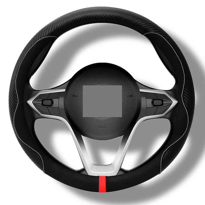 

universal for audi q3 q5 q7 a1 a3 carbon fiber steering wheel cover size m 38cm new interior standard