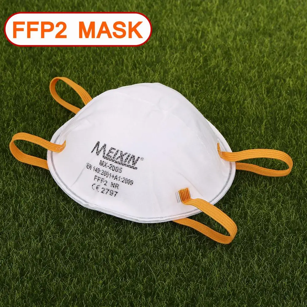 

1/5pcs FFP2 Mask Non-woven Face Mask Anti-dust Protective Non-woven Mouth Cover Safety Breathable Earloop mask for adult instock