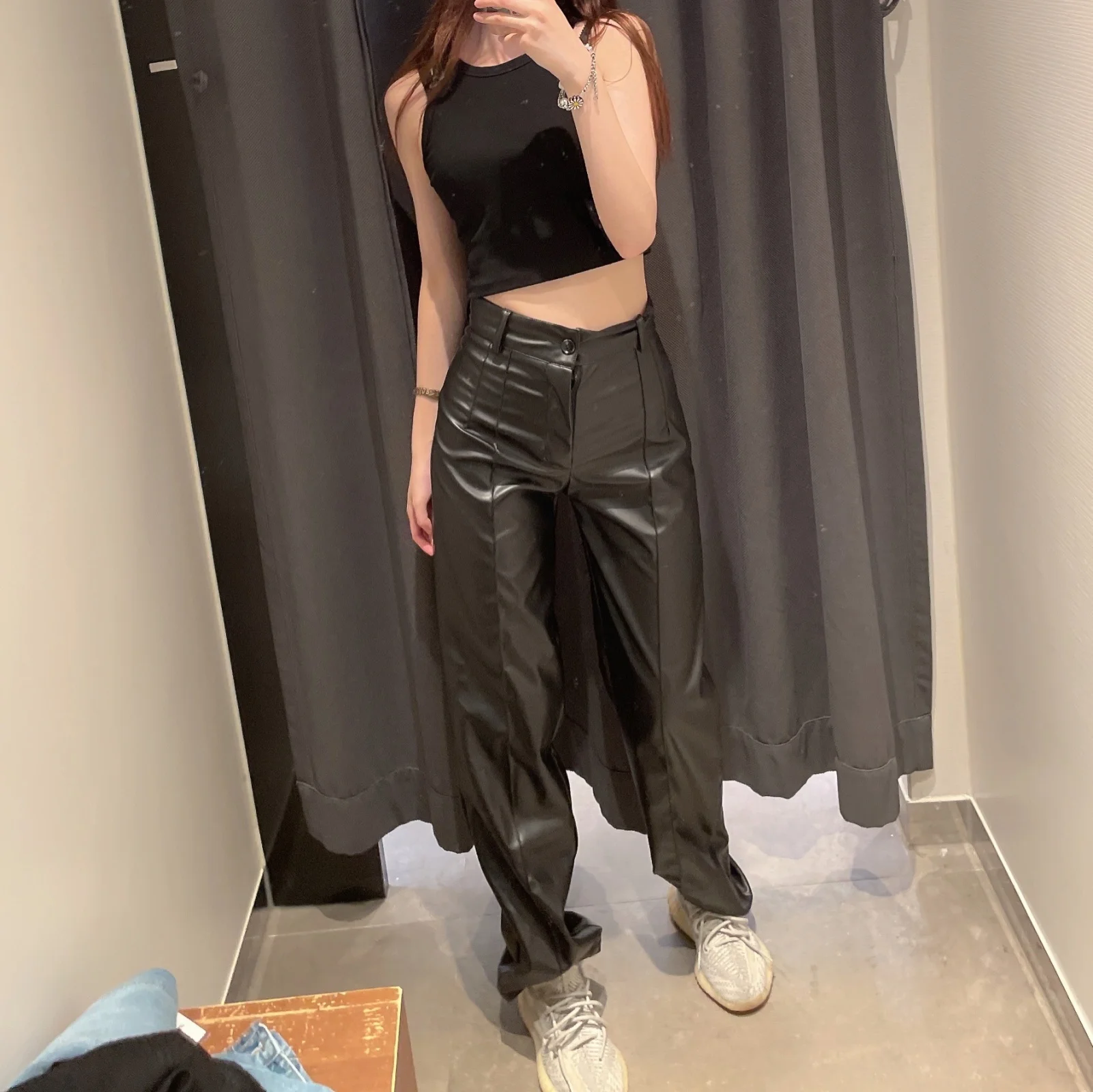 Women Fashion Full Length Faux Leather 