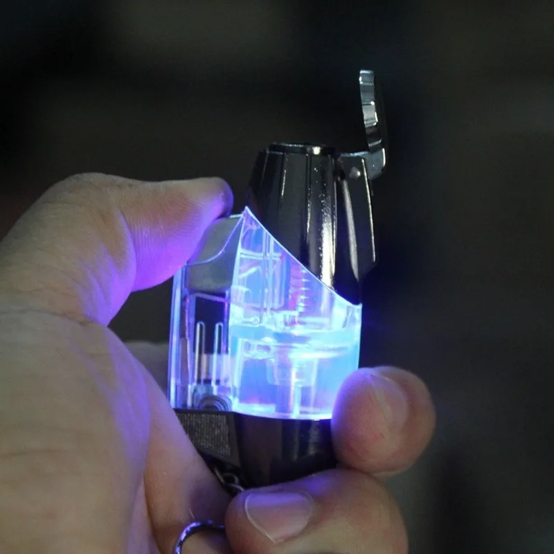 

Straight Into The Blue Fmale with Light Lighter Visible Gas Metal Simplicity Encendedores Butane Gas Isuqeiro Gadgets for Men