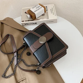 

Simple Retro Women's Pouches Women's Bag New Stylish Good Texture All-matching Western Style Shoulder Messenger Bag Flap Small